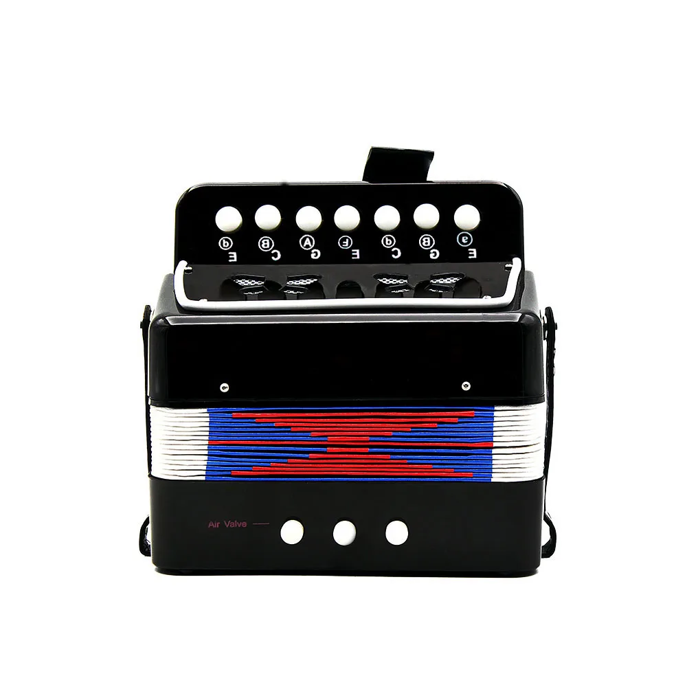 

High Quality 7-Key Accordion 2 Bass Mini Accordion Educational Musical Instrument Rhythm Band for Kids Black/Red/Blue(optional)