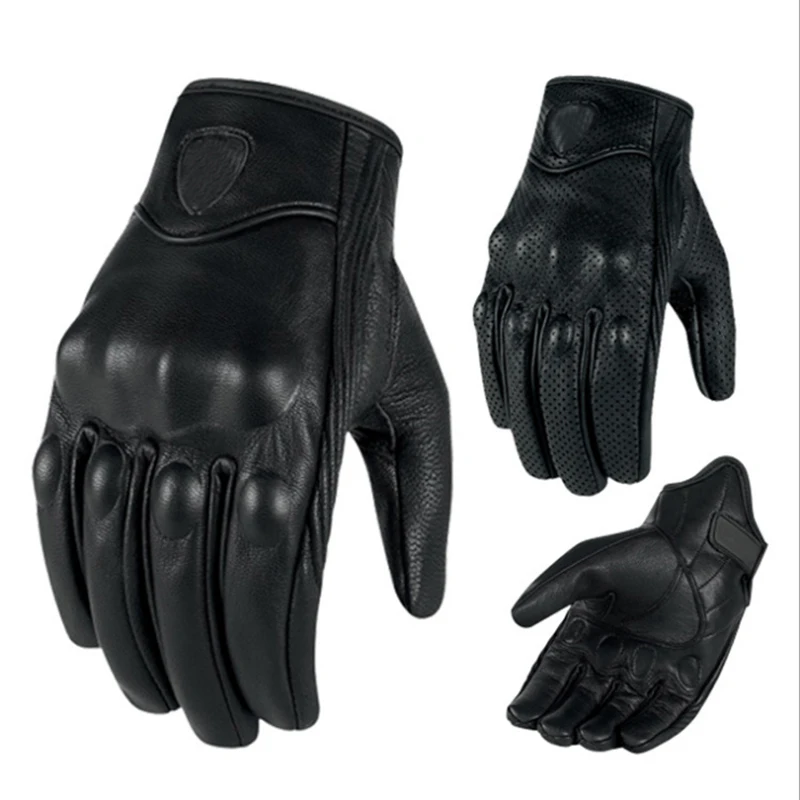 

Motorcycle Gloves Touch Screen Goatskin Leather Real Genuine Cycling All Season Moto Glove Men Racing Motorbike Guantes Luvas