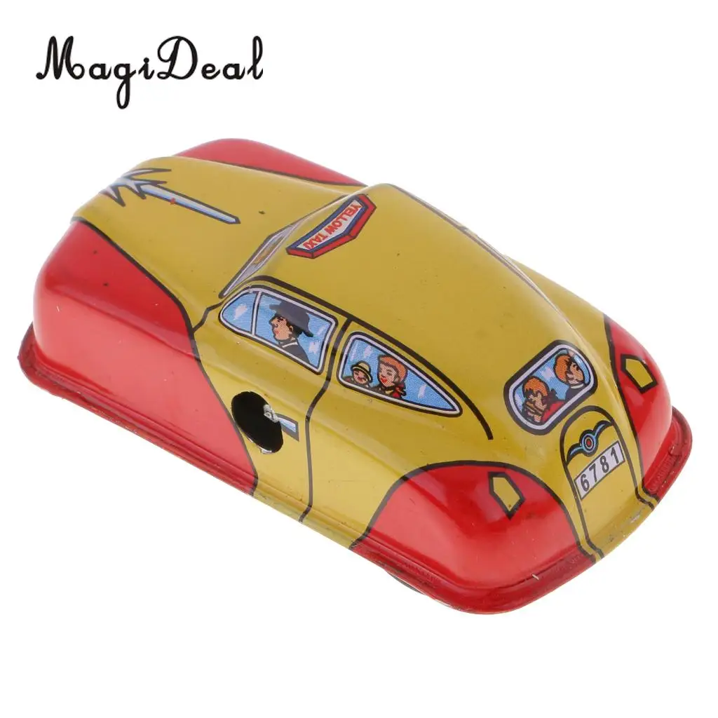 MagiDeal 1 шт. винтажная модель автомобиля такси Заводной Олово классическая игрушка украшение коллекционный подарок для взрослых и детей
