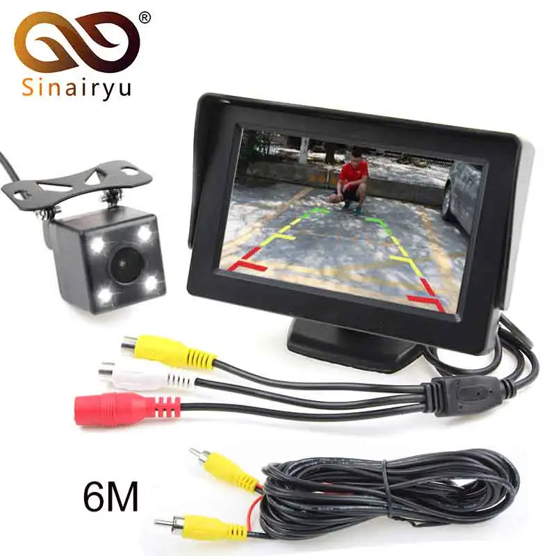 

Easy Installation 4.3" Car Rearview Mirror Monitor with Rear View Night Vision Camera Auto Parking Assistance LED Car-styling