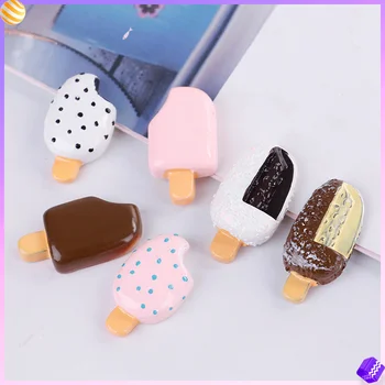 

Kawaii DIY Ice Cream Popsicle Resin Miniature Ice Cream Resin Flat Back Cabochons For Phone Decoration Scrapbooking