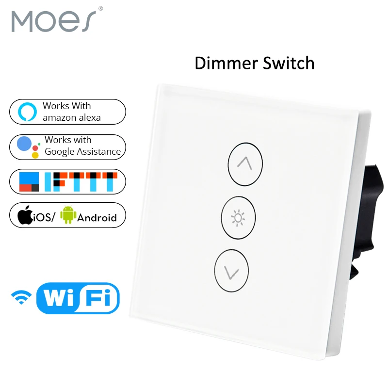 

Wifi Smart Wall Touch Light Dimmer Switch EU Standard APP Remote Control Works with Amazon Alexa and Google Home