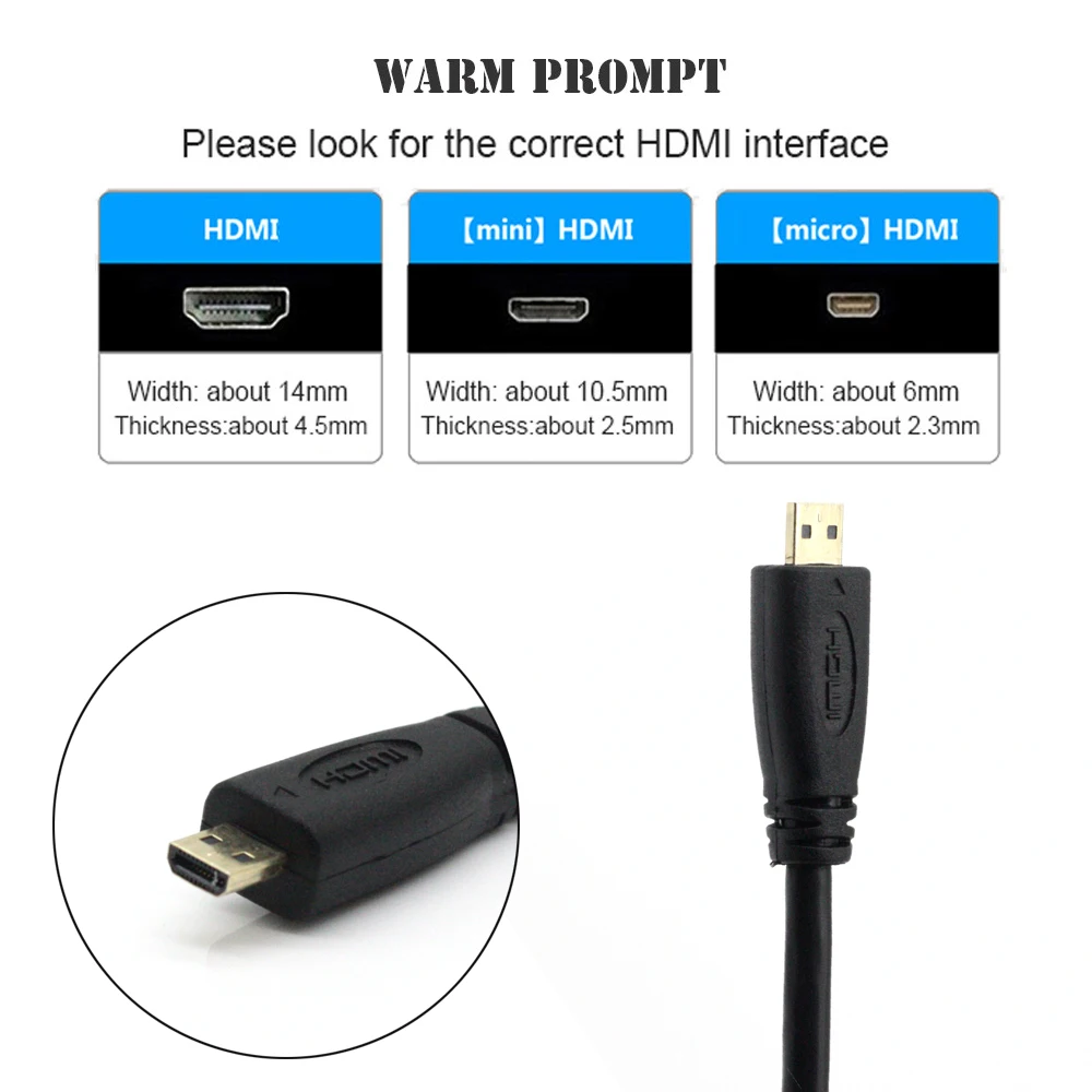 Micro HDMI Cable Micro HDMI to HDMI Gold-Plated 1.4 3D 2K High Premium Cable Adapter for HDTV XBox Mobile Phone Table Cable Micro HDMI Cable Micro HDMI to HDMI Gold-Plated 1.4 3D 2K High Premium Cable Adapter for HDTV XBox Mobile Phone Table Cable
