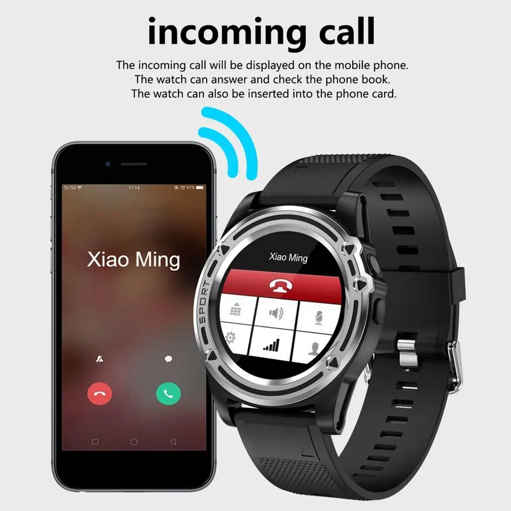 

DT18 Portable Smart watch Independent Card Metal Blasting Smart Sport Watch With Bluetooth WIFI GPS and HD Camera