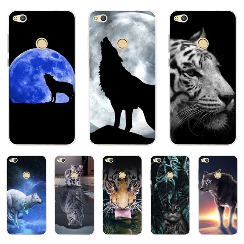 huawei p9 lite 2017 Case Silicon tigon beast Painting Soft TPU Back Cover for p8 honor 8 Phone cases shell |