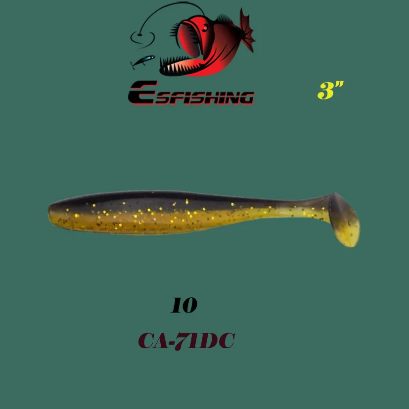 Esfishing, 200 шт. ES Easy shiner, новинка, 7,6 см/2,6 г, рыболовная приманка, мягкий набор, силиконовые приманки для карпа, аксессуары для рыбалки - Цвет: CA71DC