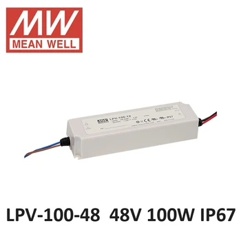 

MEANWELL LPV-100-48 AC DC 100W 2.1A 48V LED Power Supply waterproof isolated plastic IP67 90~264VAC input led driver 48V UL CE