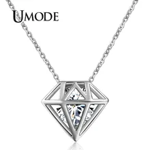 UMODE – Collier rond en zircone pour Femme, mignon, ajouré, de couleur or blanc, bijoux, vente en Gros, UN0115B