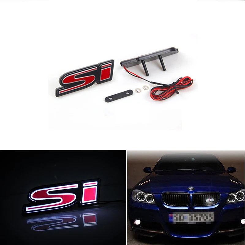

Auto Accessories Si Car Front Hood Grille Emblem LED Light for Honda Civic 2006-2018 Accord Fit Hrv Crv Jazz City Car Styling