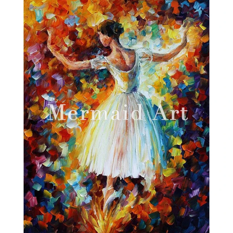 

Hand Painted The Symphony Of Dance Oil Painting On Canvas For Abstract Thick Palette Knife Painting Living Room Artwork Fine Art