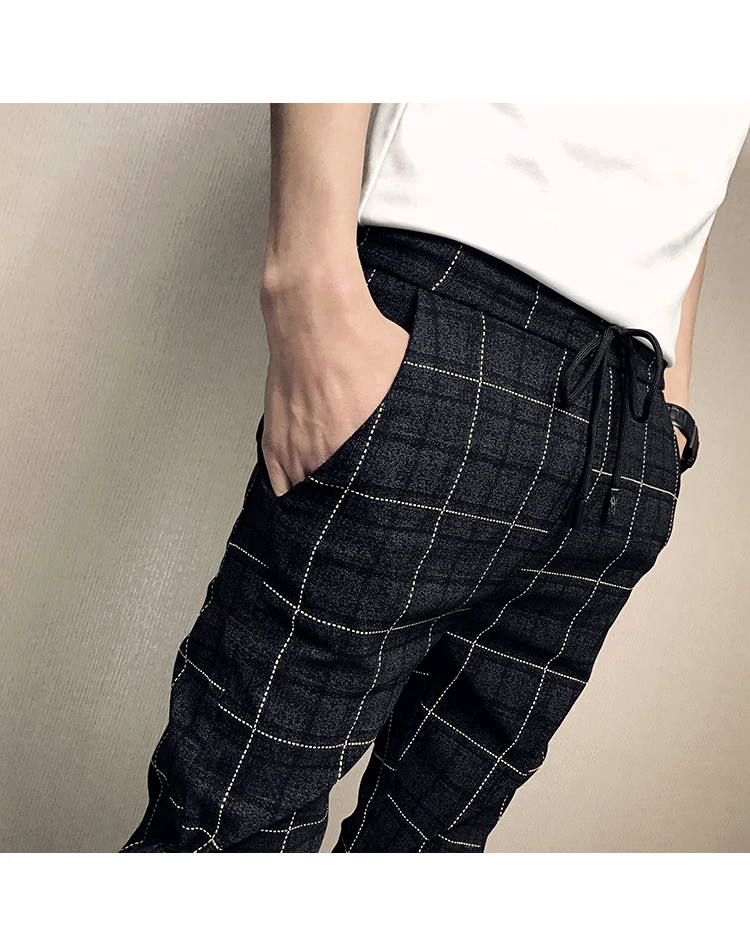 Стиль Мода Мужская Талия на резинке Досуг джоггеры спортивные брюки/мужские высококачественные Чистый хлопок облегающие сетки карандаш брюки