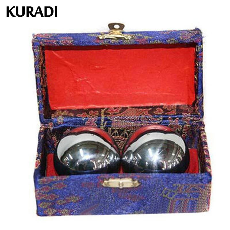 

2X Chinese Baoding Balls Hand Wrist Solid Fitness Handball Health Exercise Stress Relaxation Therapy Chrome Hand Massage Ball