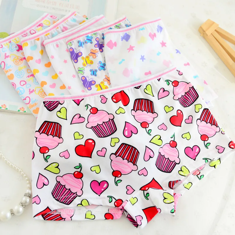 

8pcs/lot New Children's underwear girls boxer lovely Cartoon panties Strawberry Cotton Girls boxers fTNN0119