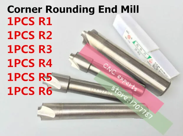 

Free Shipping - 6pcs New 2/4F Corner Rounding End Mill R1.0-R6.0 Endmill Tool Milling Cutter