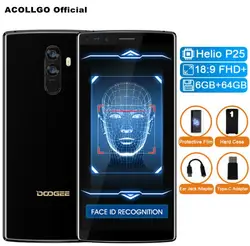 DOOGEE MIX 2 5,99 "FHD + 18:9 4060 мАч 5 В/2A Quick Charge Face ID смартфон Helio p25 Восьмиядерный 6 ГБ + 64 ГБ 16MP 13MP четыре Камера