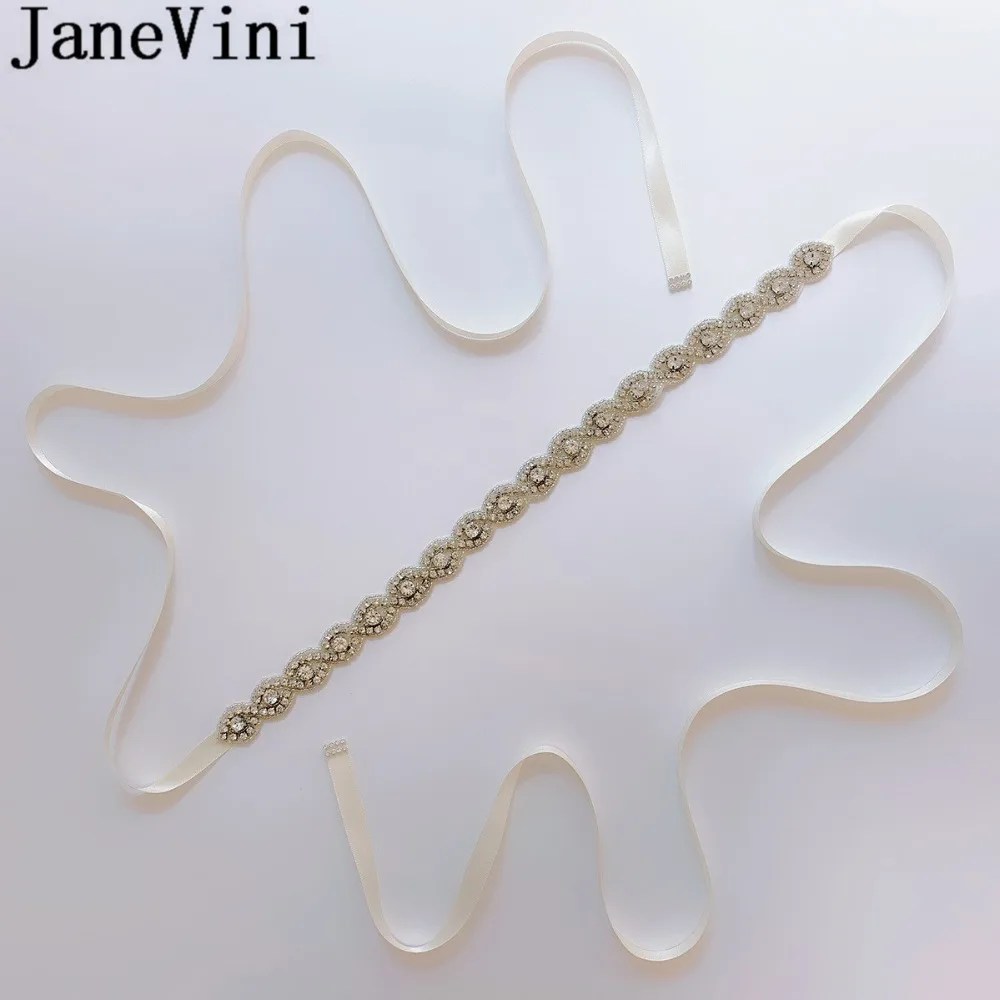 JaneVini Алмазные Пояса для свадебное платье украшенное сверкающими кристаллами лента для подружки невесты Свадебные Пояс со стразами