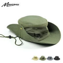 Мужская дышащая шляпа для рыбалки, летняя кепка с широкими полями, Кепка с защитой от ультрафиолета, Мужская кепка для пешего туризма, складная Кепка