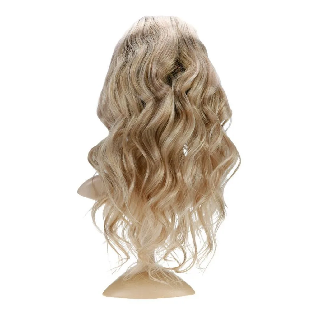

Full Shine Human Hair Long Natural Wave Wigs 100% Remy Hair Lace Front Wig with Baby Hair Color 6 Fading to 18 Highlight With 18