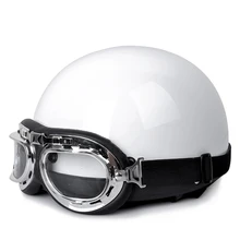 New Vintage Style motorcycle Motor Scooter Riding Helmet Open Half Face Helmet Capacete & Visor & Goggles for Men Women