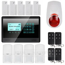 DIYSECUR Wireless&Wired GSM Home Alarm System, Touch Panel, Flash Sensor, SMS Alerts, 850/900/1800/1900MHz