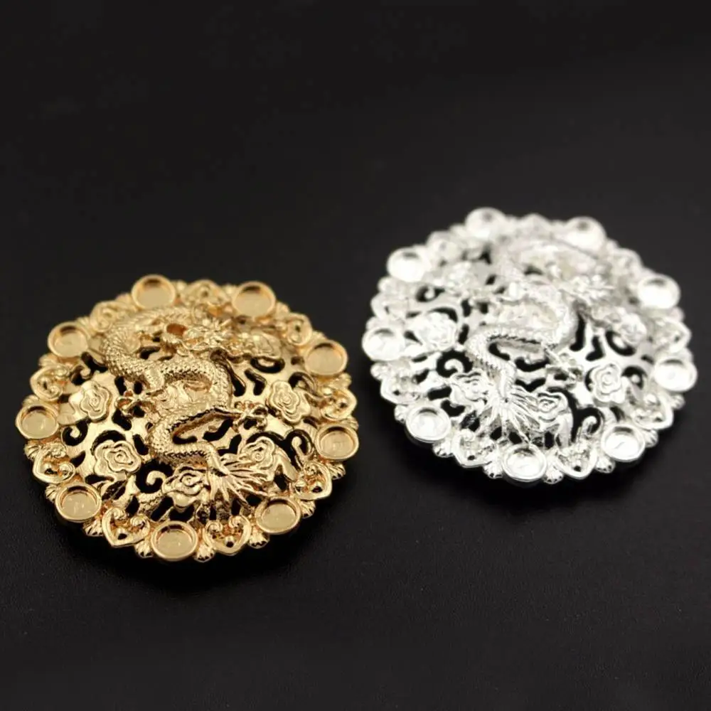 

Retro Filigree Dragon Charms Loops Connectors Metal Embellishment Stamping High Quality DIY Phoenix Coronet Jewelry Accessories