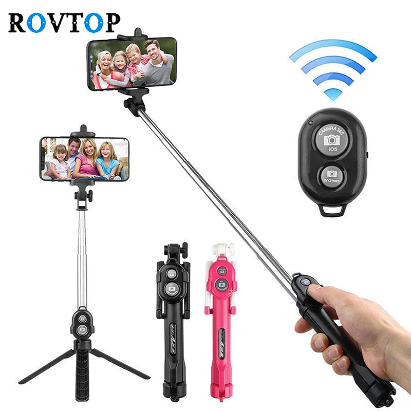 Rovtop Protable Tripod Monopod Selfie Stick Bluetooth Selfie Stick