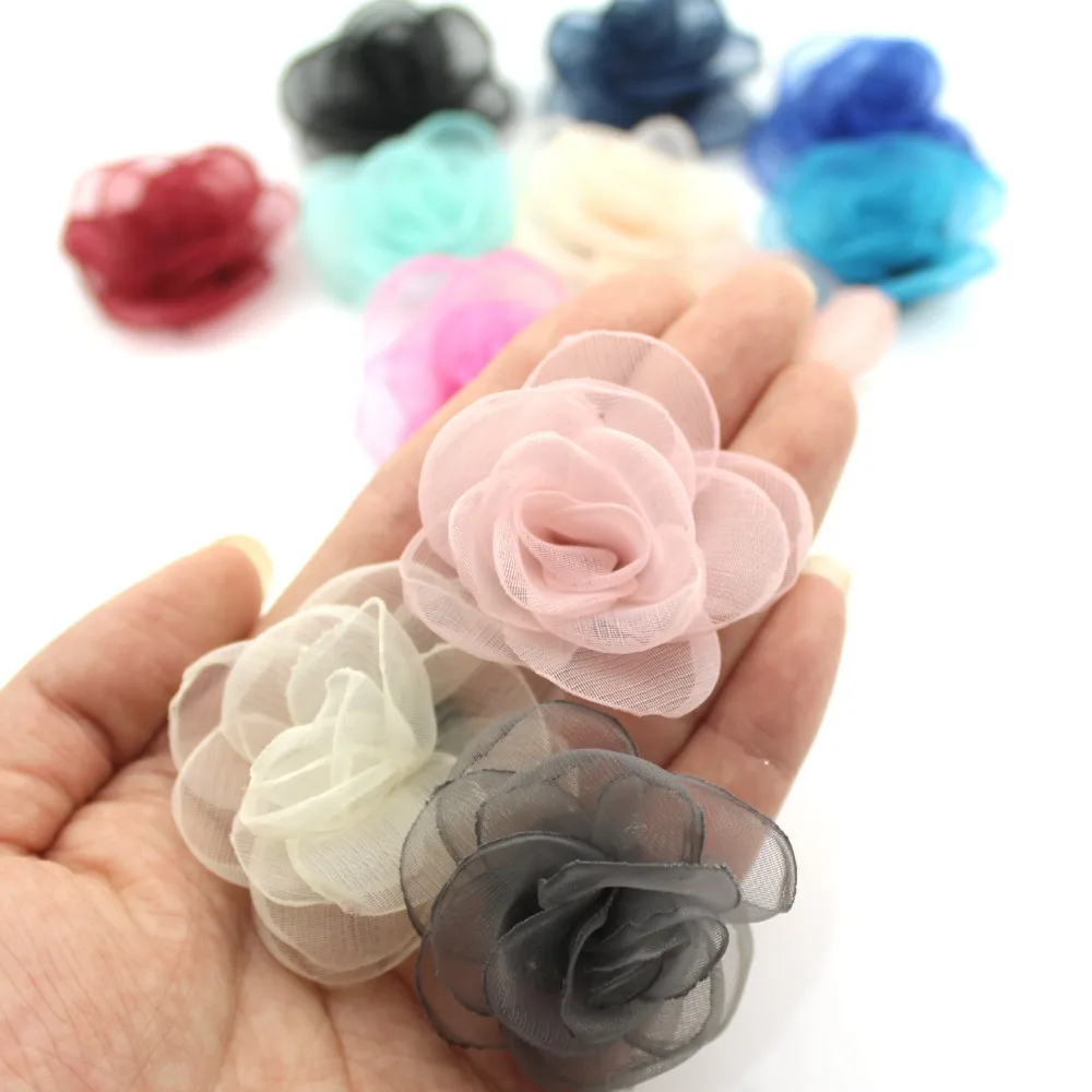 Buy 1" made of Shee / Organza /gauze hair flower for