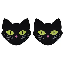 Украшения для тела милые соски кольцо черная наклейка на сосок сексуальная грудь невидимая накладка на сосок бюстгальтер светящаяся кошка интимные аксессуары