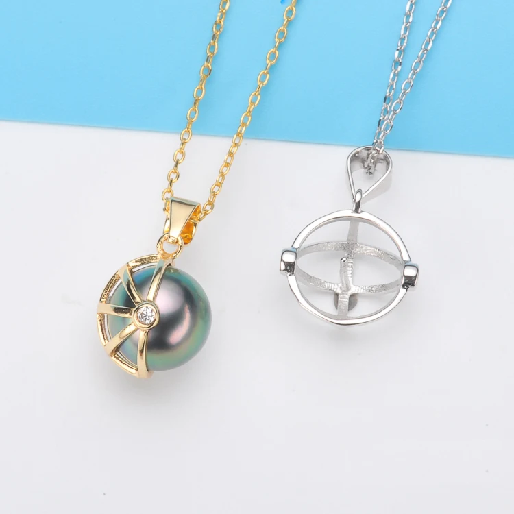 Women DIY Pearl Pendant Holder S925 Sterling Silver Special Design