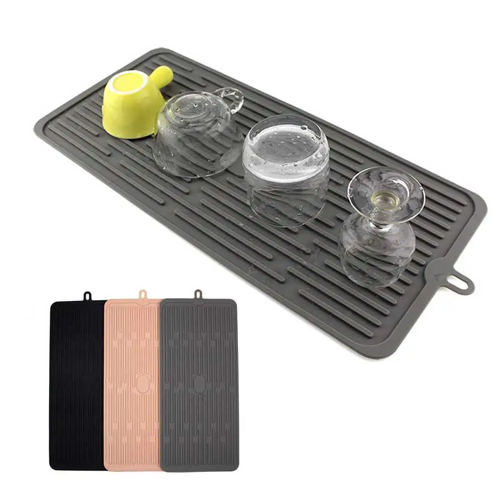 

Non-slip Silicone Square Dish Drying Pad Placemat Drain Heat Resistant Tableware Dishwasher Draining Mat Kitchen Accessories