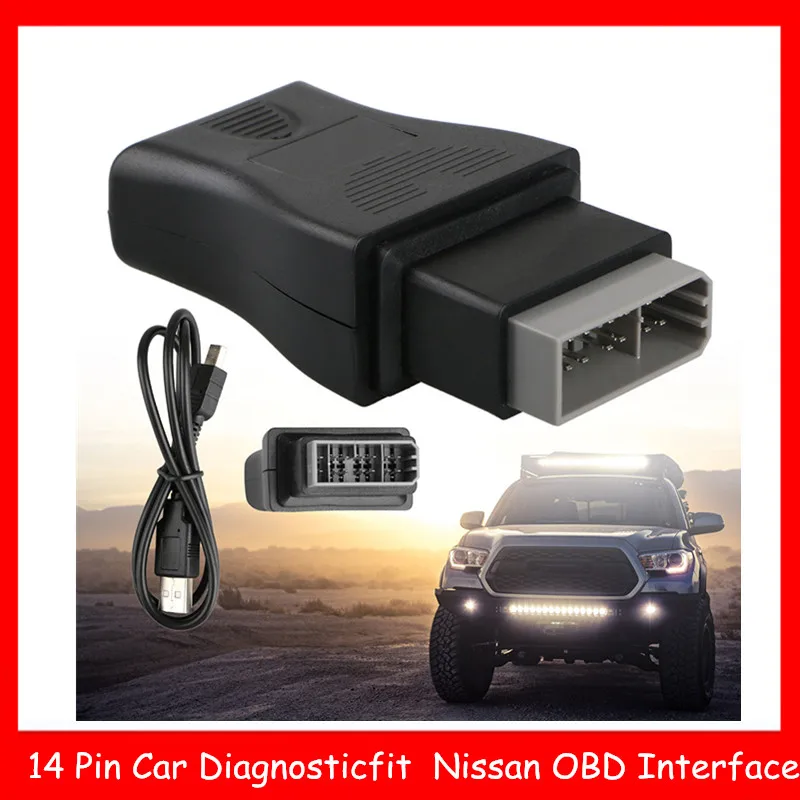 

14 Pin Car Diagnostic Tool For Nissan Interface USB Car Diagnostic OBD Fault Code Cable Tool