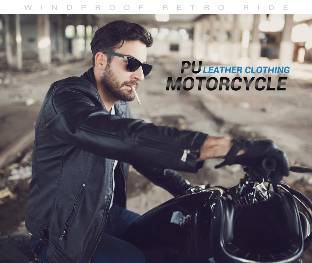 HEROBIKER мотоциклетная куртка из искусственной кожи Мужская винтажная Ретро мото искусственная Панк кожаные куртки одежда для мотоцикла пальто приталенный Размер