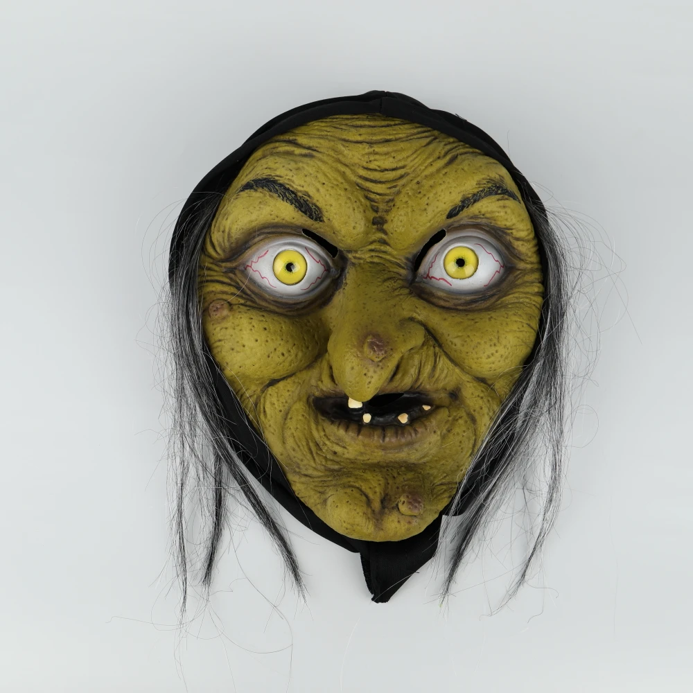 The Witch Mask Ghoul Scary Halloween Masks Latex Fancy Dress Demon Evil Witches Mask Party Prop (17)