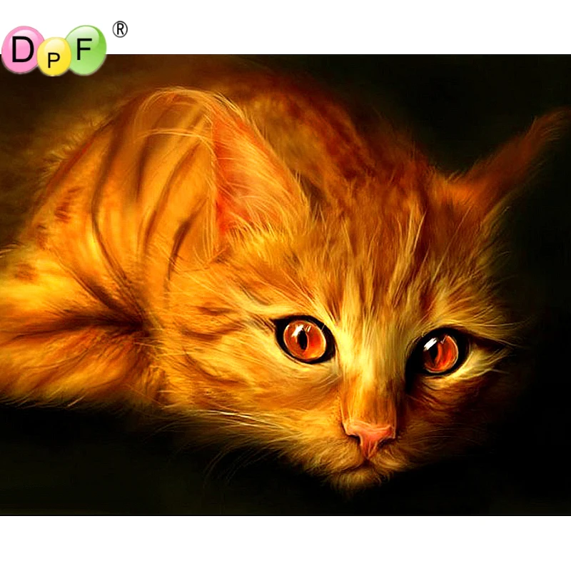 DPF Full Drill Square Diamond 5D DIY Painting&quotcute cat&quotDiamond Embroidery Cross Stitch Rhinestone Mosaic Painting crafts | Дом и сад