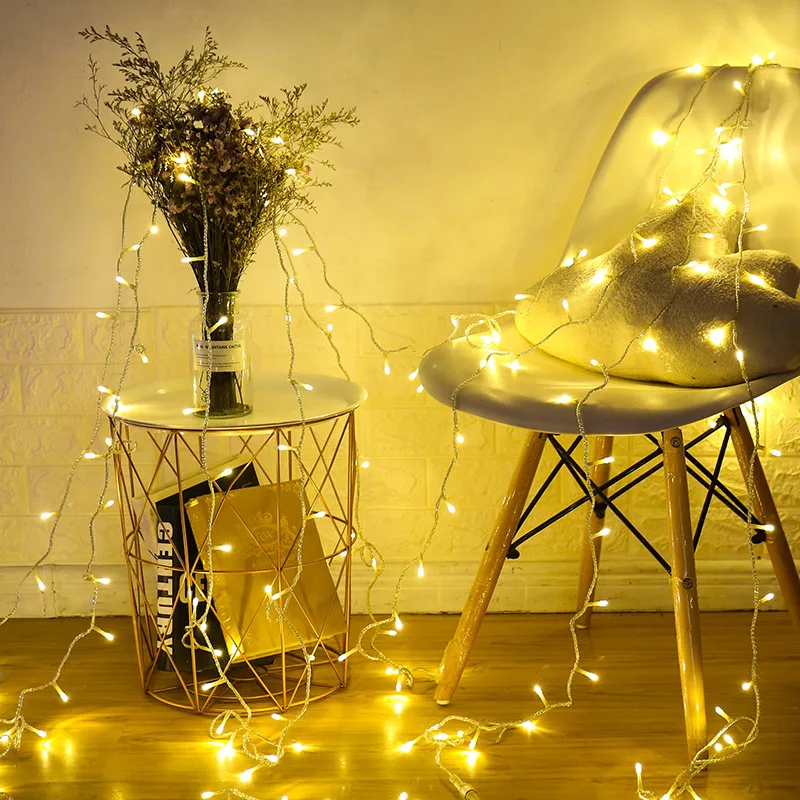 

10 50 80 LED String Lights Battery LED String Light LED fairy Lights Transparent for Party Christmas Wedding Garden
