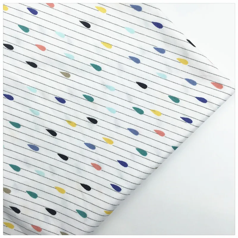 

Syunss,100%Cotton Twill Fabric Colors Raindrop Printed Patchwork DIY Handmade Quilt Curtain Cloth Textile Material Sewing Tissue