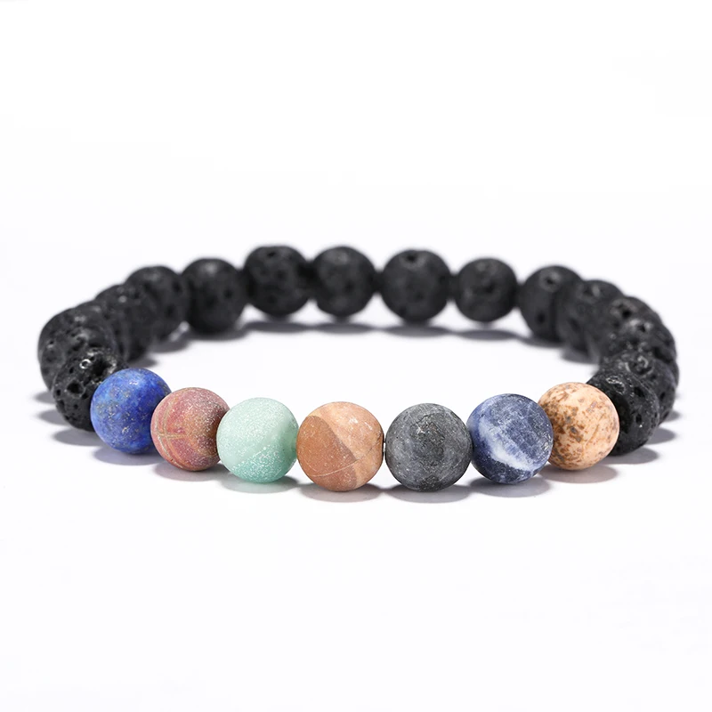 

Classic Chakra Bracelet Men Charm Lava Stone Braslet For Male DIY Jewelry Accessories 8mm Beads Braclet Erkek Bileklik Pulseras
