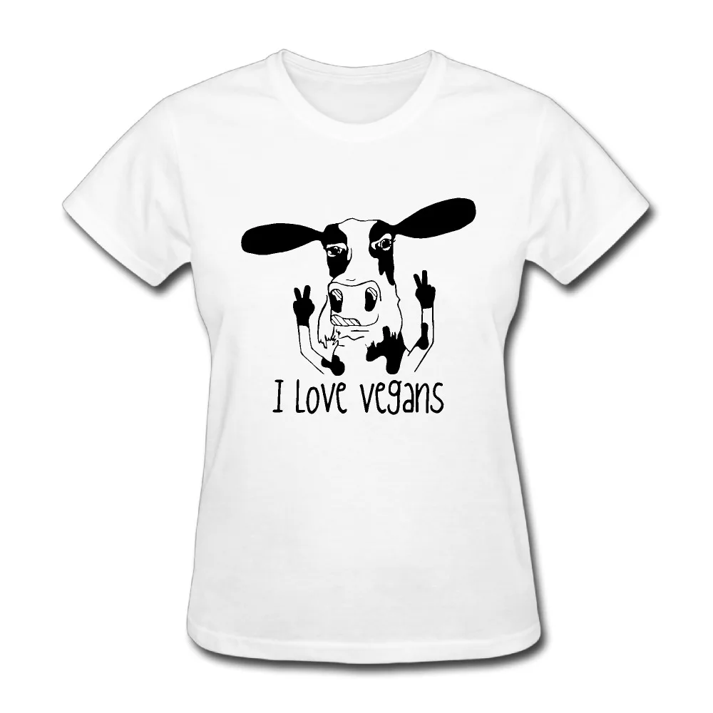 CHI Woman I Love Vegans short sleeve T Shirt printed White