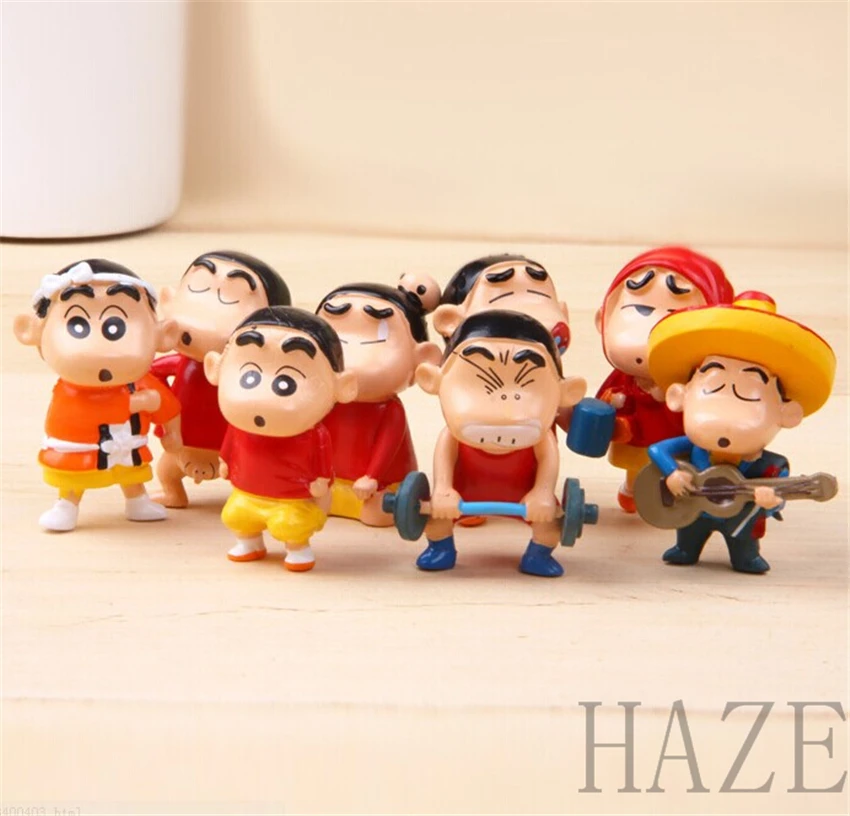 

Set of 8pc New Crayon Shin-chan Cartoon Toy Action Figures P V C Doll Hot sale