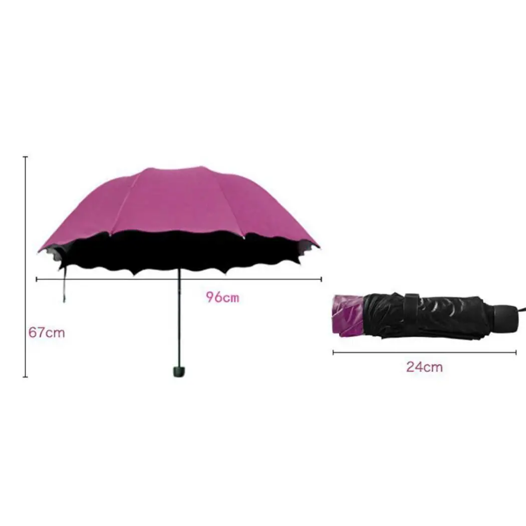 

Ultraviolet-proof Parasol Sun Rain Ruffle Black 8 Adults rubber 295g Coating Folding Umbrellas Non-automatic