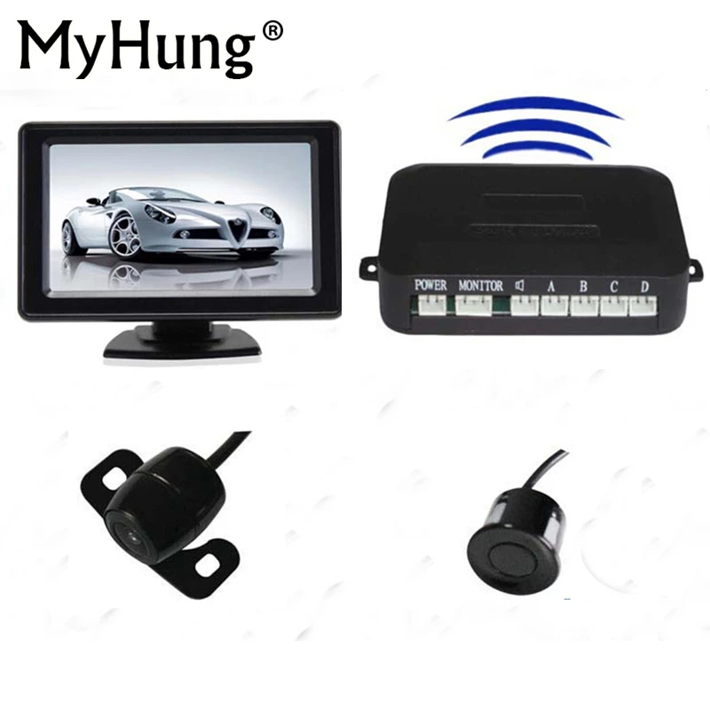 Wireless rear view camera parking sensor backup radar alert alarm