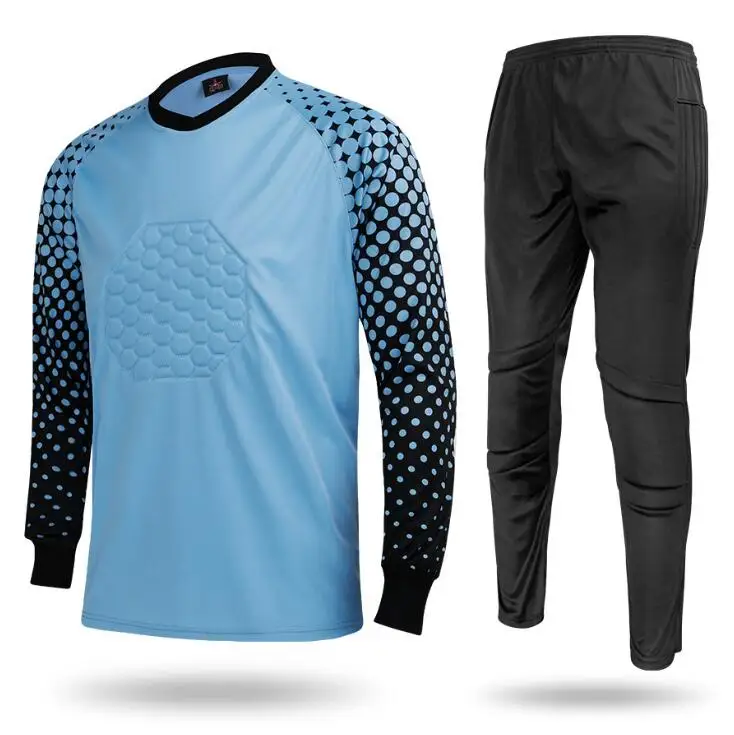 EU Goalkeeper suit Long-sleeved Soccer jersey + Soccer pants sets goaltender Football training Goalkeeper Tracksuit Sportswear