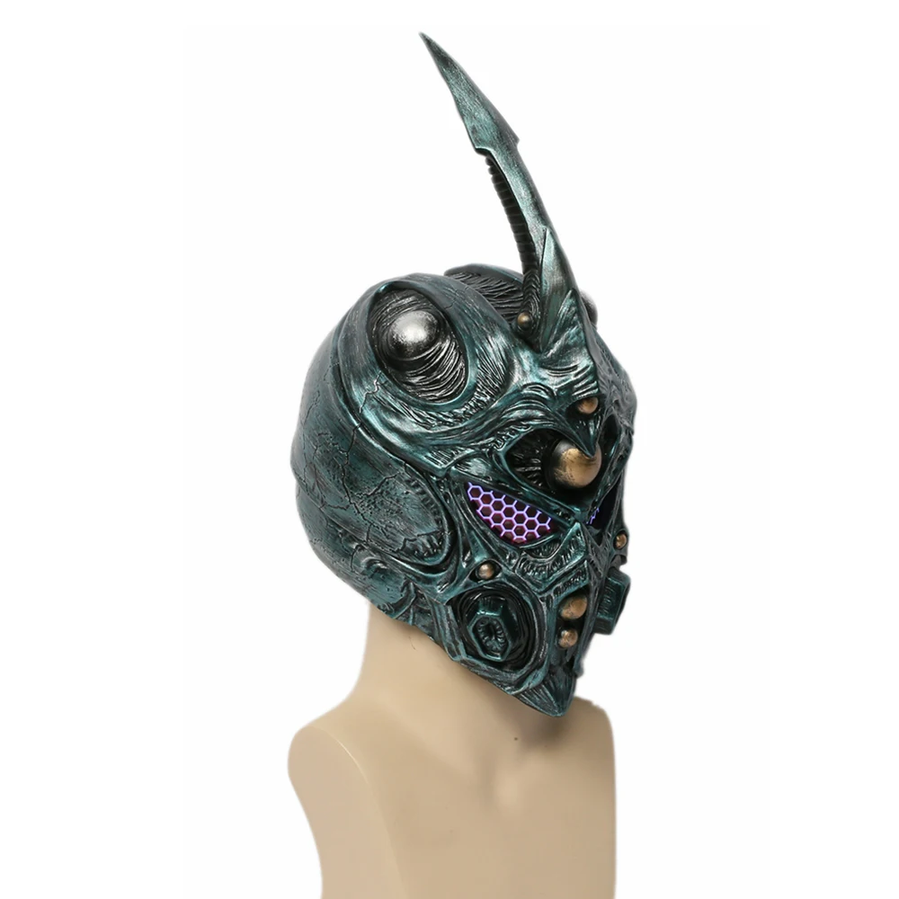 Bio Booster Armor Guyver Cool Full Head полимерный шлем маска Аниме Косплей Костюм реквизит темно-зеленый шлем со съемным рогом