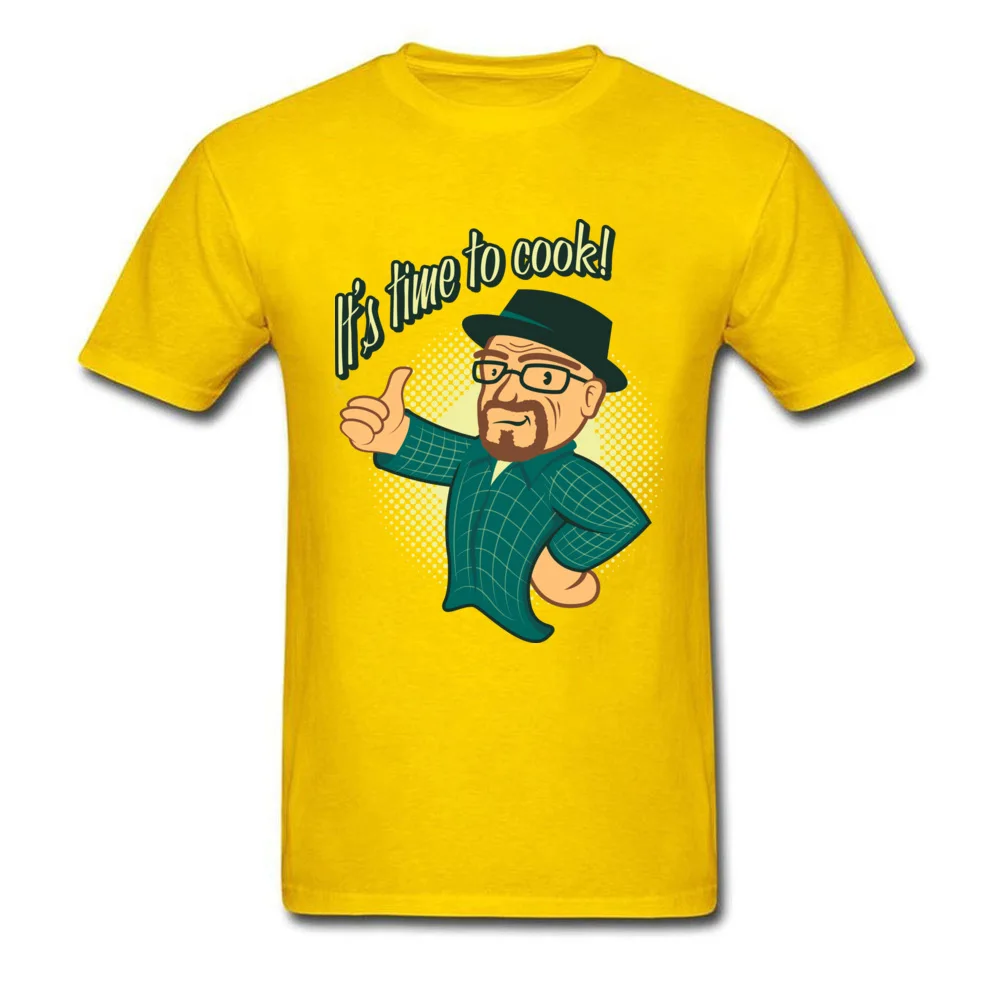 Tops T Shirt Cooking with Walt ostern Day Short Sleeve Cotton Fabric Round Collar Men T-shirts Summer Clothing Shirt New Coming Cooking with Walt yellow