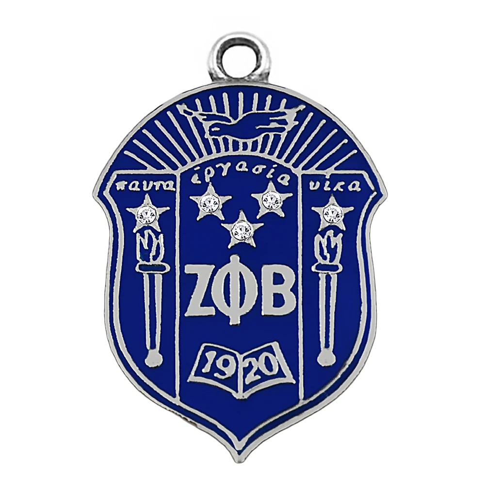 Модная эмаль металлическая греческая буква society zeta Phi Beta sorority значок символа подвеска с логотипом