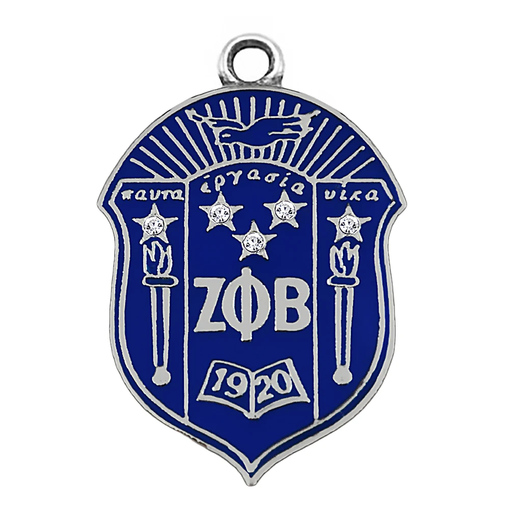 

Fashion enamel metal greek letter society ZETA PHI BETA sorority symbol badge logo charm pendant