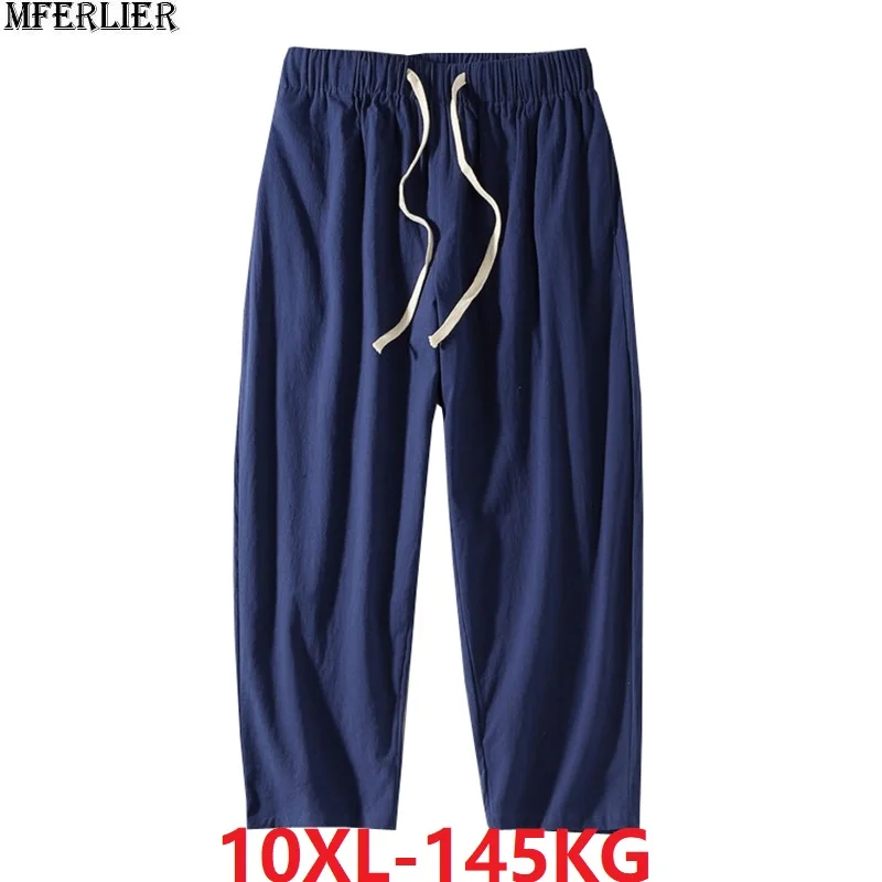 

autumn men Harem pants chinese style pants vintage plus big size 7XL 8XL 9XL 10XL Comfortable man home Straight pants Stretch 54