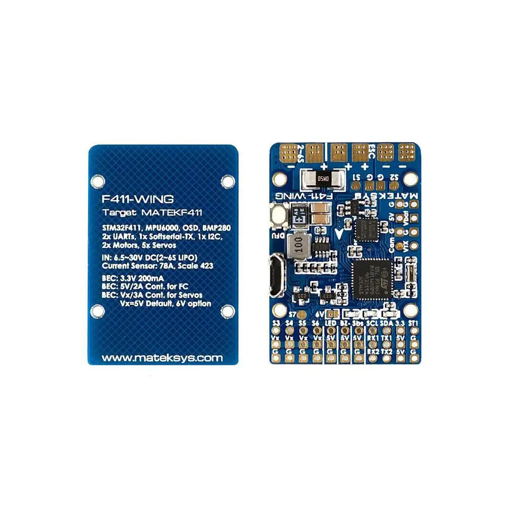 

LeadingStar Matek Systems F411-WING (New) STM32F411 Flight Controller Built-in OSD for RC Airplane