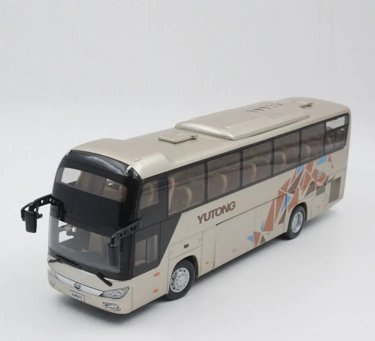 Коллекционная модель из сплава, подарок, 1:42 масштаб, Yutong ZK6118HQY8Y, двухэтажный городской автобус, транспорт, литая игрушка, модель украшения - Цвет: Шампанское