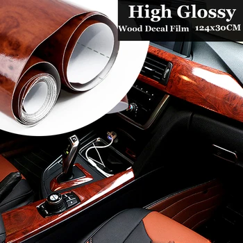 

High Glossy Wood Grain Car Auto Wrap Sheet Roll Film Sticker Decal UV Resistant